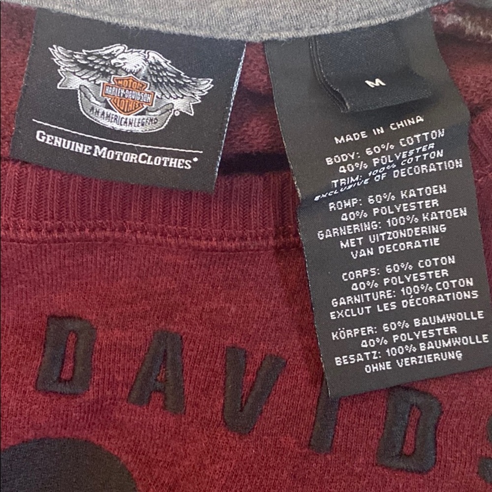 Vintage Looking Harley Davidson Men’s Sweatshirt Size M - Picture 6 of 7